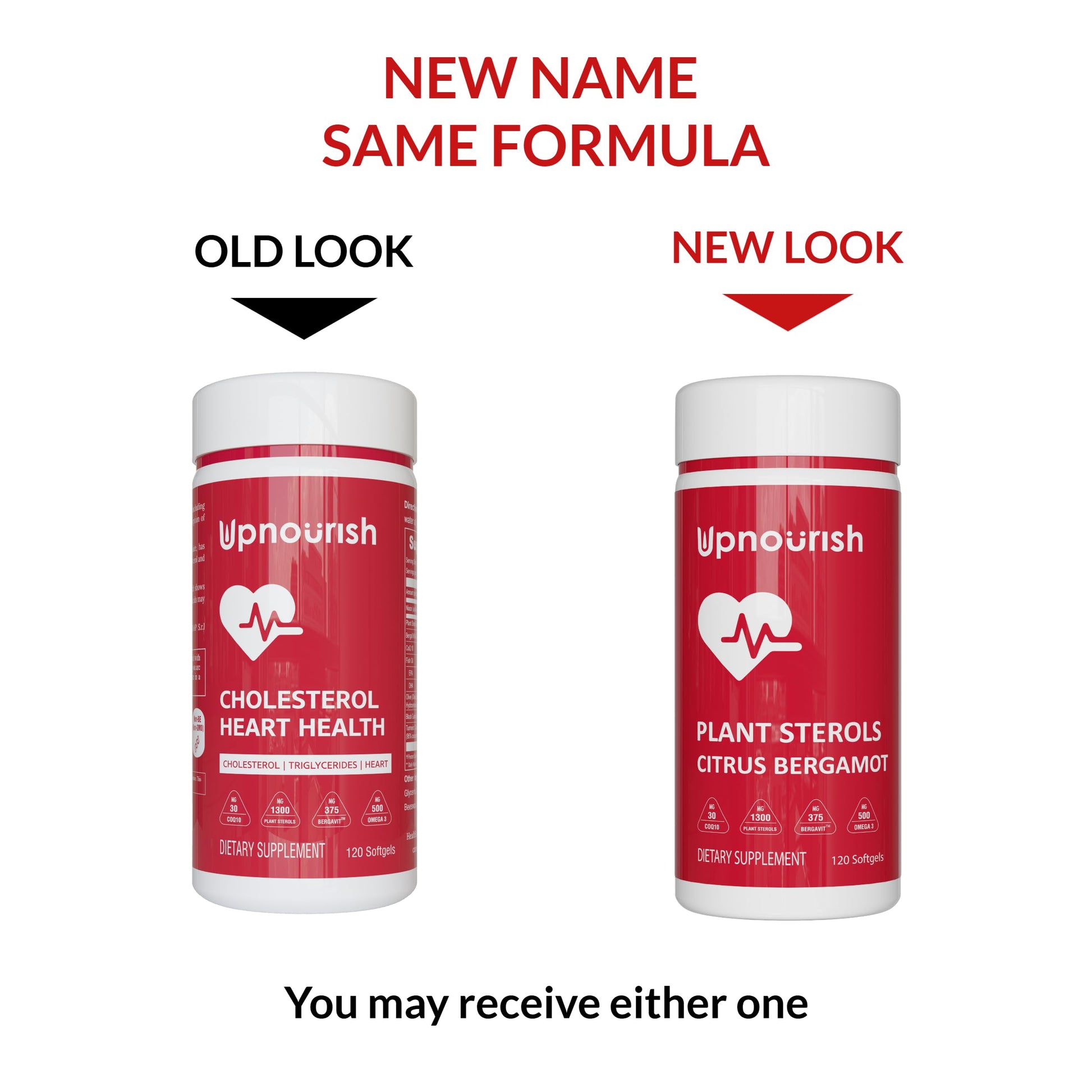 UpNourish Plant Sterols Citrus Bergamot Supplement for High Cholesterol with CoQ10, Omega 3, Olive Leaf, Turmeric Curcumin, Black Garlic and Niacin - 120 Softgels UpNourish buy supplements canada