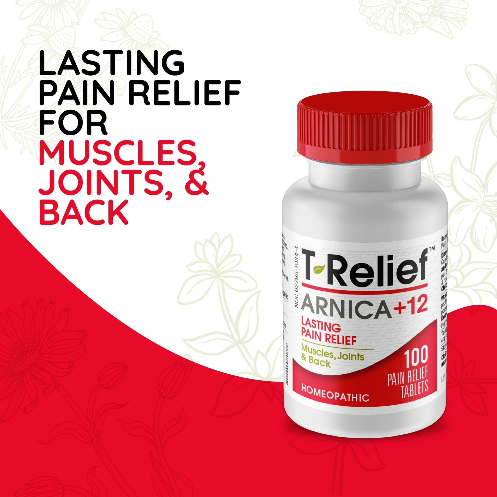 MediNatura T-Relief Pain - Arnica Medication for Naturally Soothing Body Aches - Supports Muscle, Joint & Back Relief - Chewable Tablets - Plant-Based Tablets - Non-Addictive - 100 Count - 2 Pack MediNatura buy supplements canada