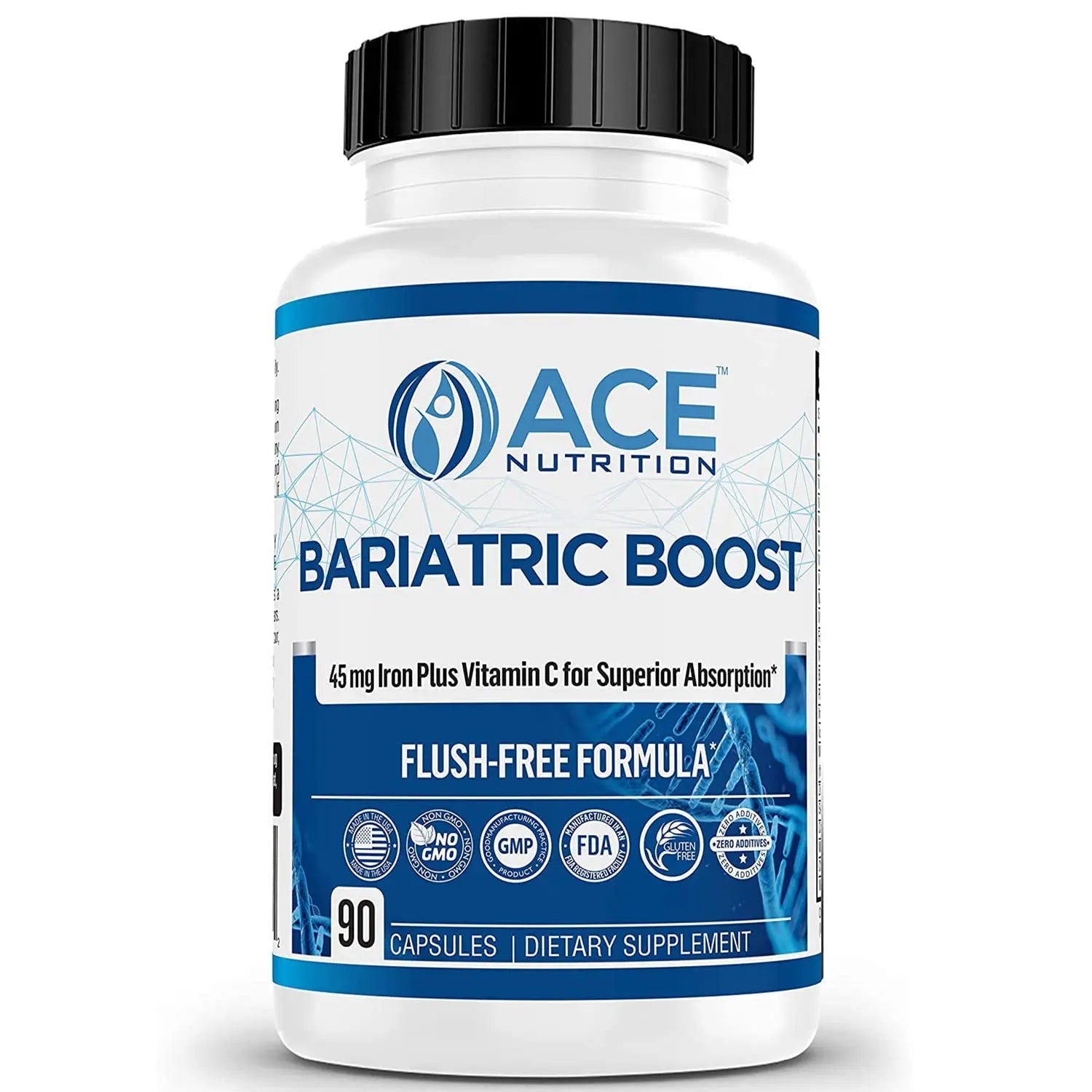 Bariatric Boost One-A-Day Multivitamin 90 Day Supply with 45mg Iron Post Gastric Bypass Sleeve Surgery | Non-GMO, Gluten Free, Bariatric Multivitamin Made in USA | ACE NUTRITION buy supplements canada