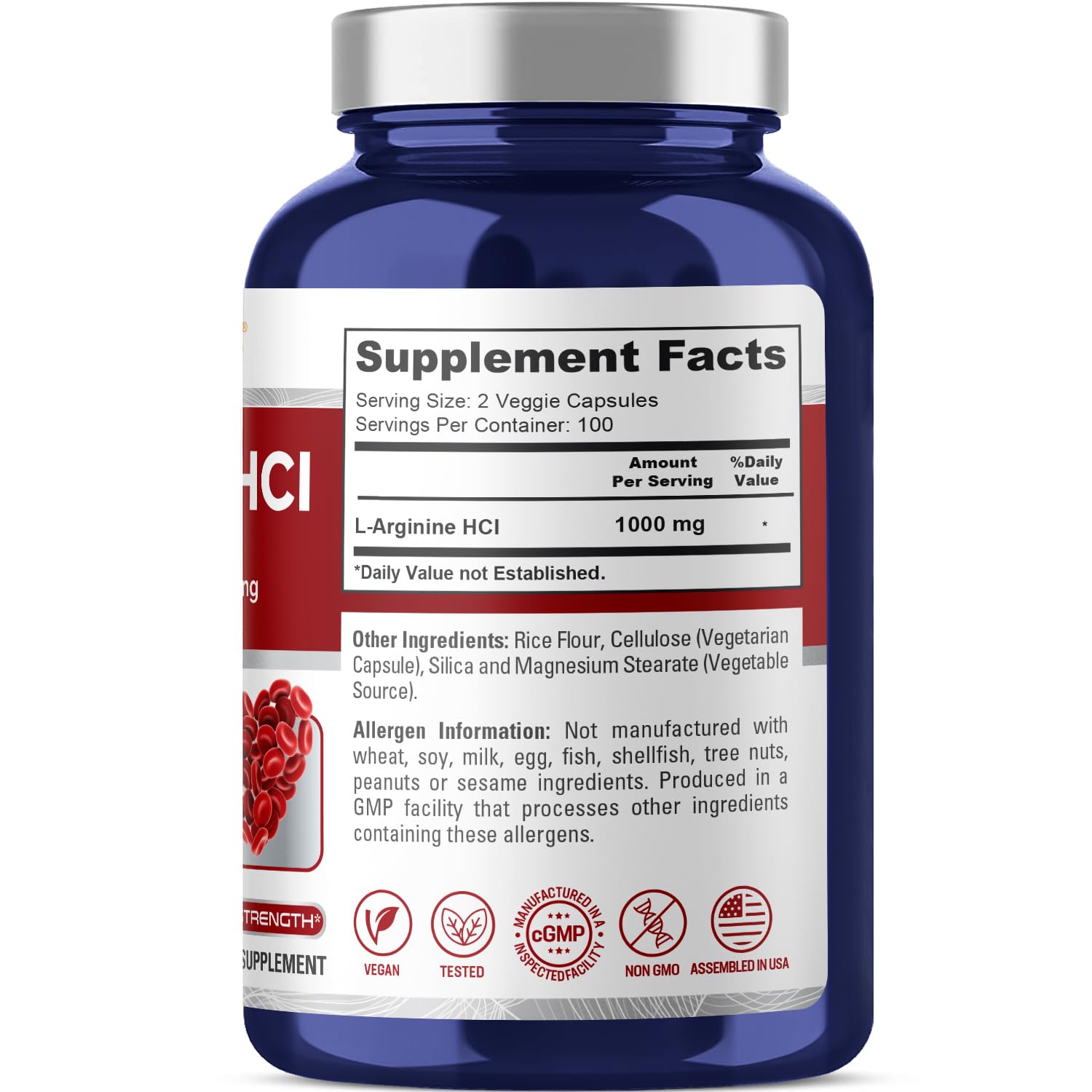 NusaPure L-Arginine 1000 mg 200 Veggie Capsules (Non-GMO, Vegetarian, Vegan) NusaPure buy supplements canada