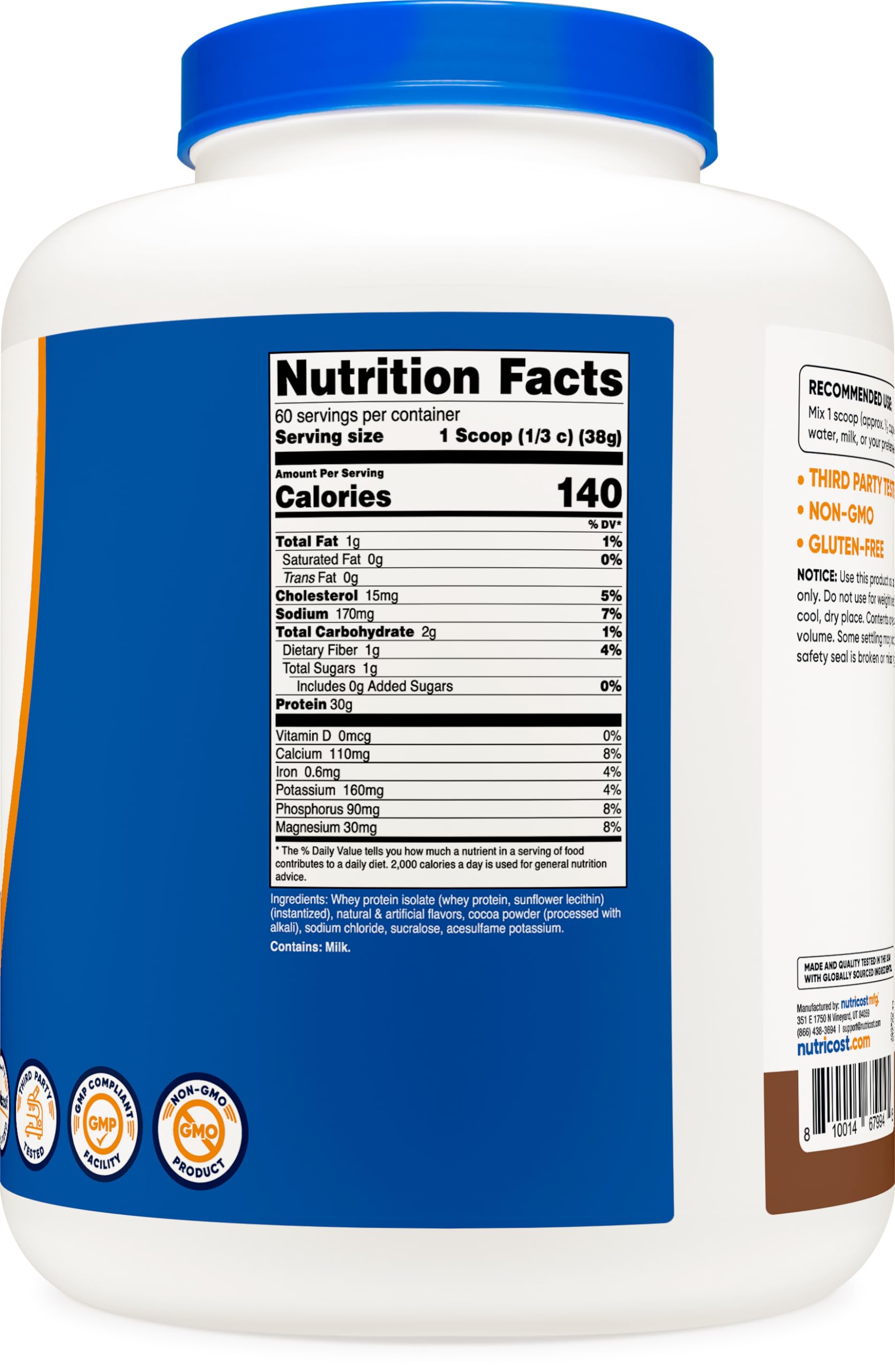 Nutricost Whey Protein Isolate (Mocha) 5LBS - Gluten Free & Non-GMO Nutricost buy supplements canada