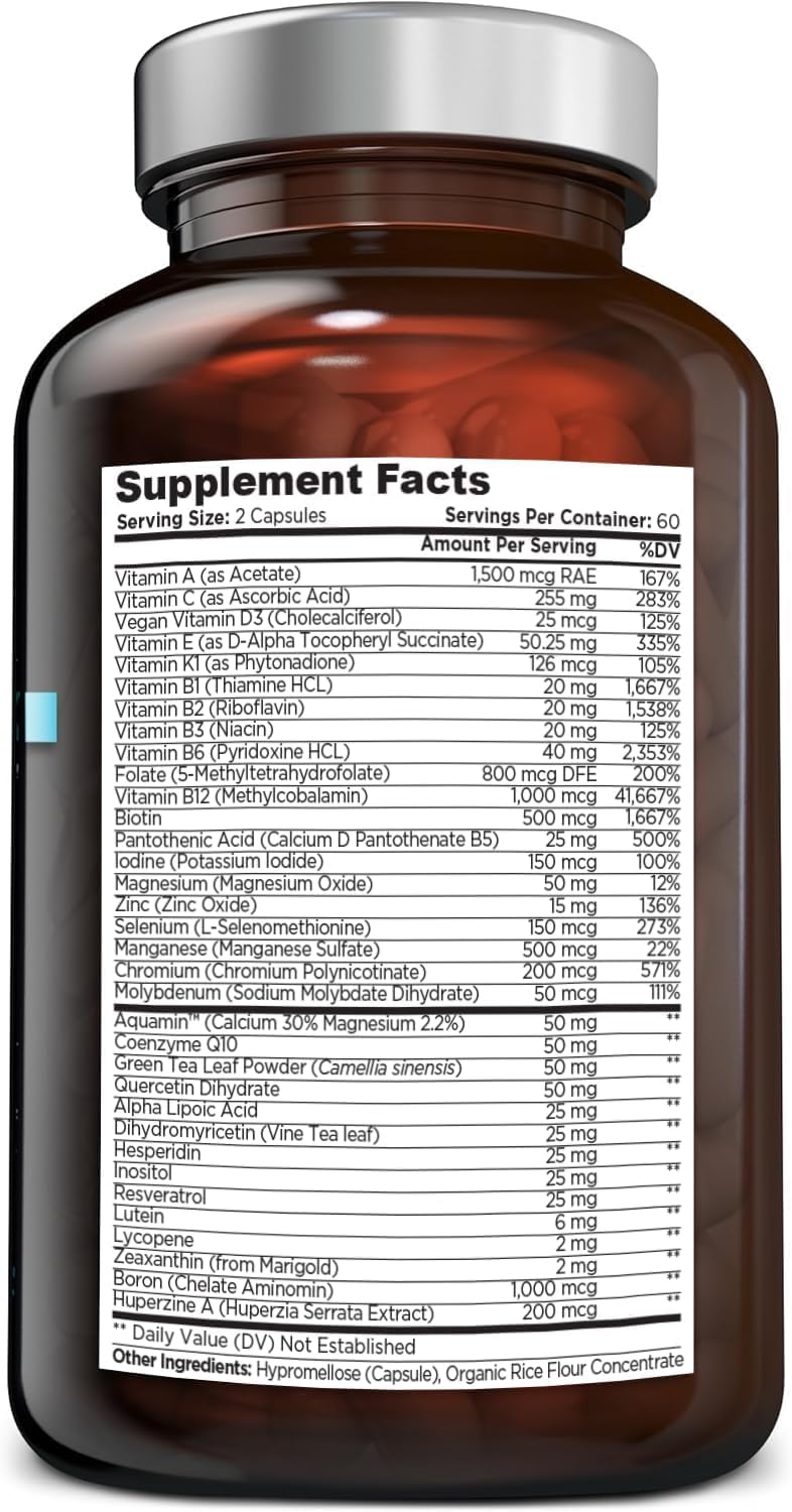 OmniBiotics Ultimate Daily Multivitamin for Women & Men – 34 Essential Ingredients Including Vitamin A, C, D, E, B6, B12, Biotin, Zinc – 120 Vegan Capsules OmniBiotics buy supplements canada