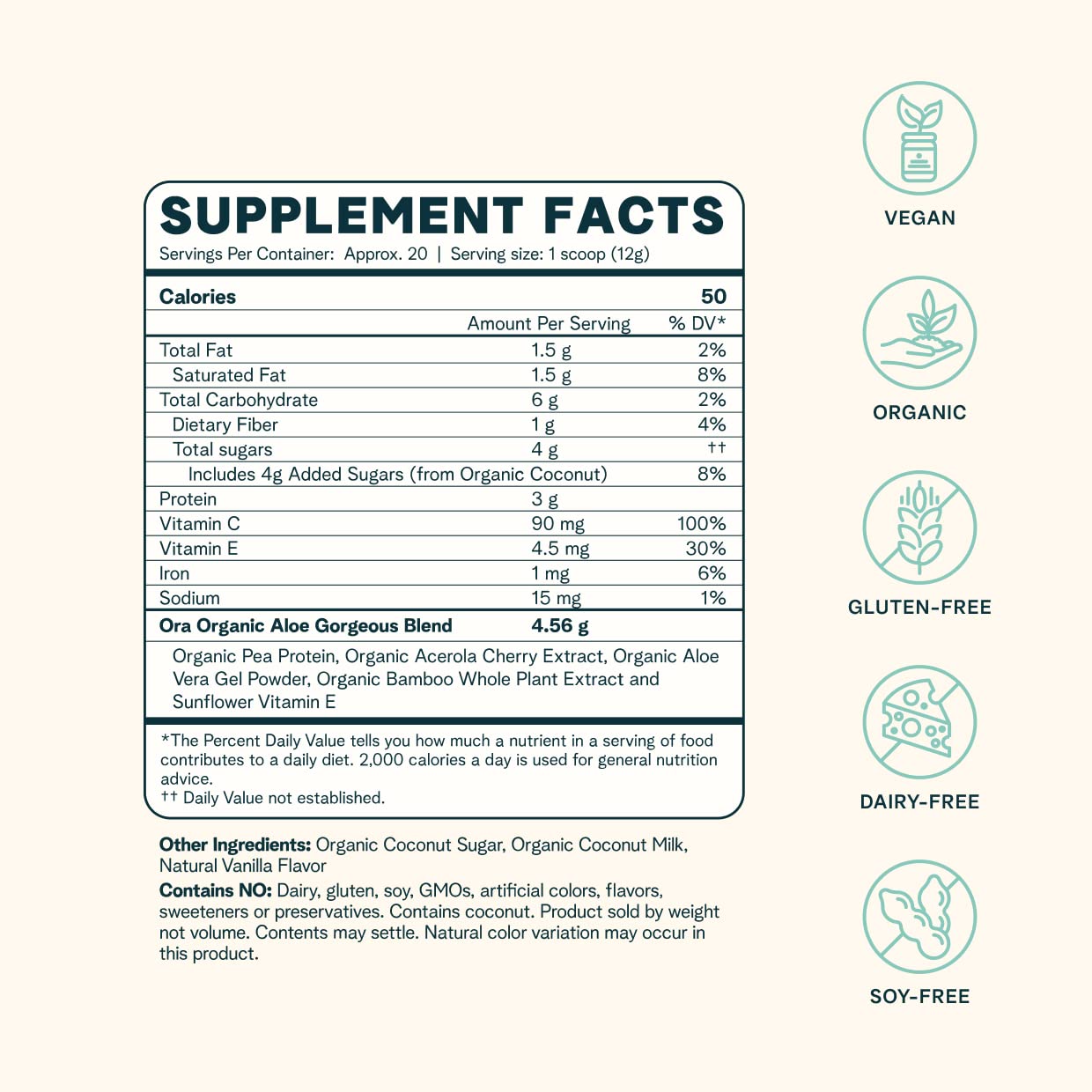 Ora Organic Vegan Collagen-Boosting Powder for Women and Men - Hair, Skin, & Nails Support - Bamboo Silica, Plant-Based Protein, Organic Vitamin C, Aloe Vera - Vanilla Flavor, 20 Servings Ora Organic buy supplements canada