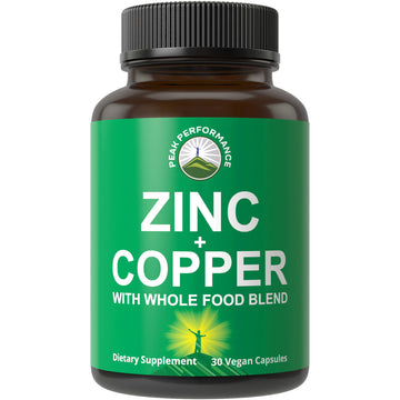 Zinc with Copper + Whole Food Blend of 25 Vegetables and Fruits for Max Absorption. Immune Support Supplement Capsules. Two Essential Minerals for Immunity. Zinc Vitamin Pills for Men and Women. Peak Performance buy supplements canada