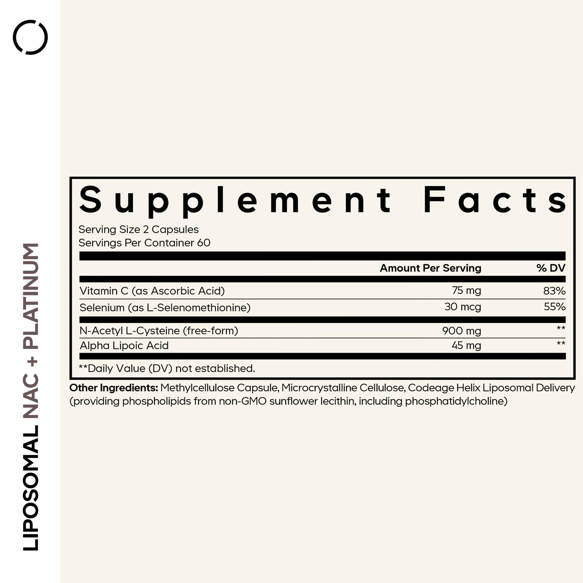 Codeage Liposomal NAC+ Platinum - N-Acetyl L-Cysteine, Vitamin C, Alpha Lipoic Acid, Selenium - 2-Month Supply - Helix Liposomal Delivery - Phospholipid - Non-GMO NAC Dietary Supplement - 120 Capsules Codeage buy supplements canada