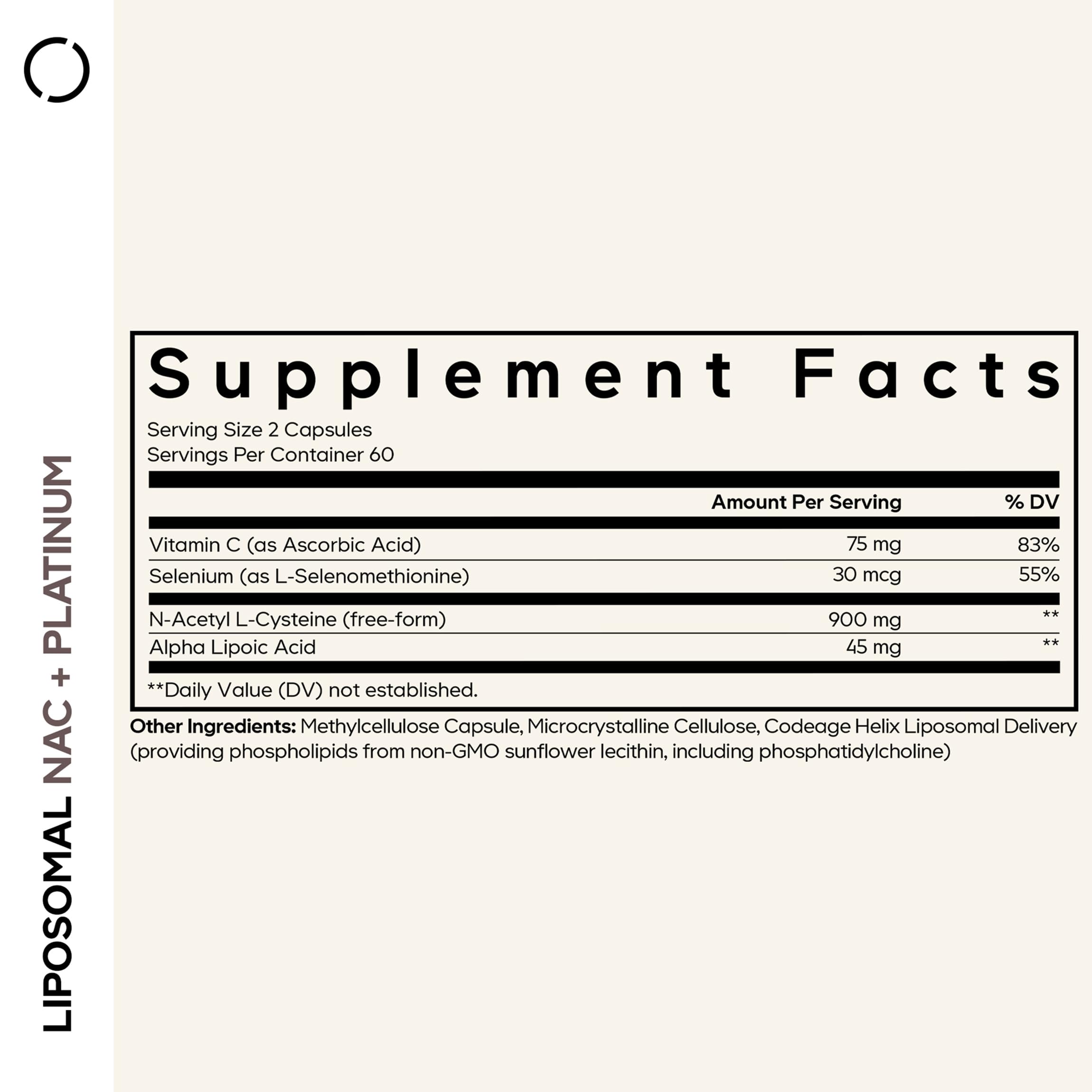 Codeage Liposomal NAC+ Platinum - N-Acetyl L-Cysteine, Vitamin C, Alpha Lipoic Acid, Selenium - 2-Month Supply - Helix Liposomal Delivery - Phospholipid - Non-GMO NAC Dietary Supplement - 120 Capsules Codeage buy supplements canada