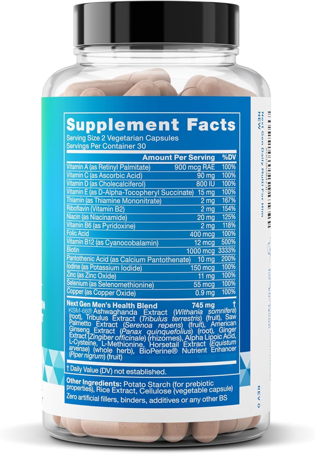Next Gen Multi for Him Advanced Men’s Multivitamin Supplement - 26-in-1 Multiblend for Beard & Hair Growth, Men’s Reproductive Health, Metabolism, Heart, Skin, Eu Natural buy supplements canada