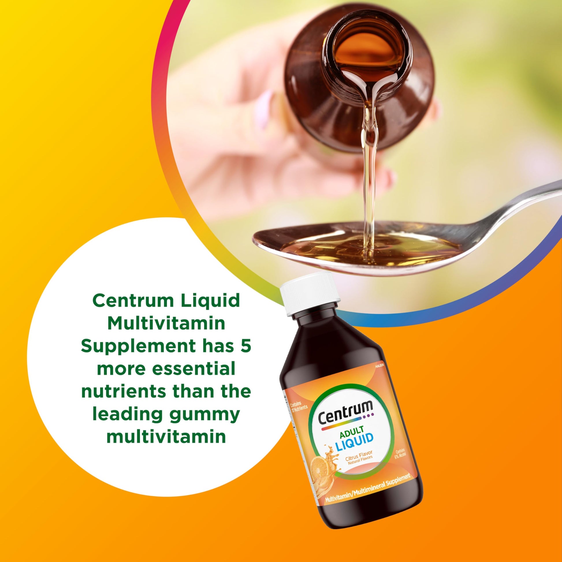Centrum Liquid Multivitamin for Adults, Multivitamin/Multimineral Supplement with B Vitamins and Antioxidants, Citrus Flavor - 8 Fl Oz Centrum buy supplements canada