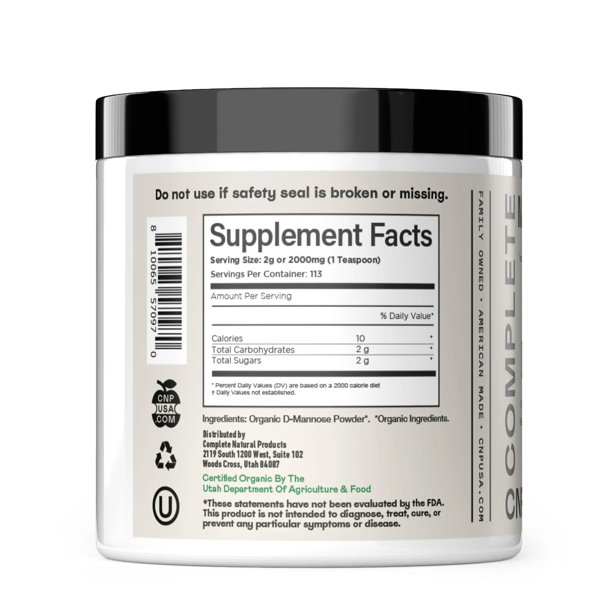 CNP Organic D Mannose Powder 2000mg - Powder D Mannose Supplement for UTI Support, Pure D-Mannose Powder from Guar Beans, Vegan Non GMO Clean Formula, Bladder Urinary Tract Health Supplement Use Complete Natural Products buy supplements canada