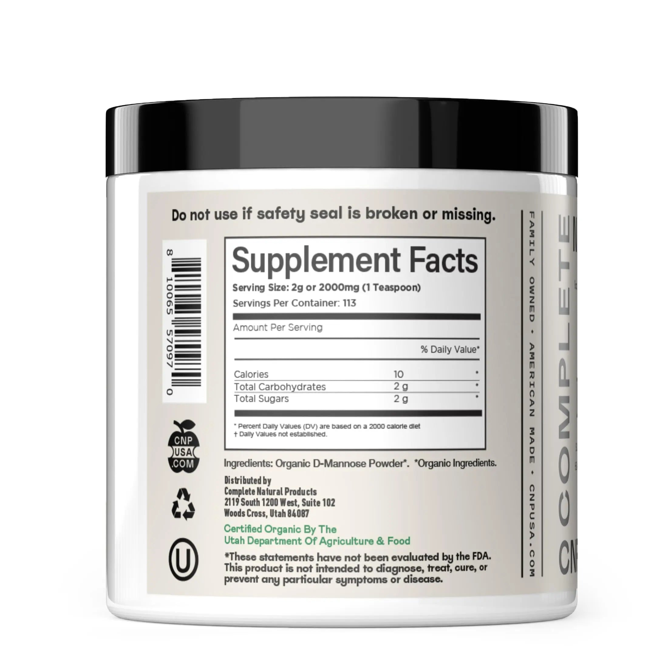 CNP Organic D Mannose Powder 2000mg - Powder D Mannose Supplement for UTI Support, Pure D-Mannose Powder from Guar Beans, Vegan Non GMO Clean Formula, Bladder Urinary Tract Health Supplement Use Complete Natural Products buy supplements canada