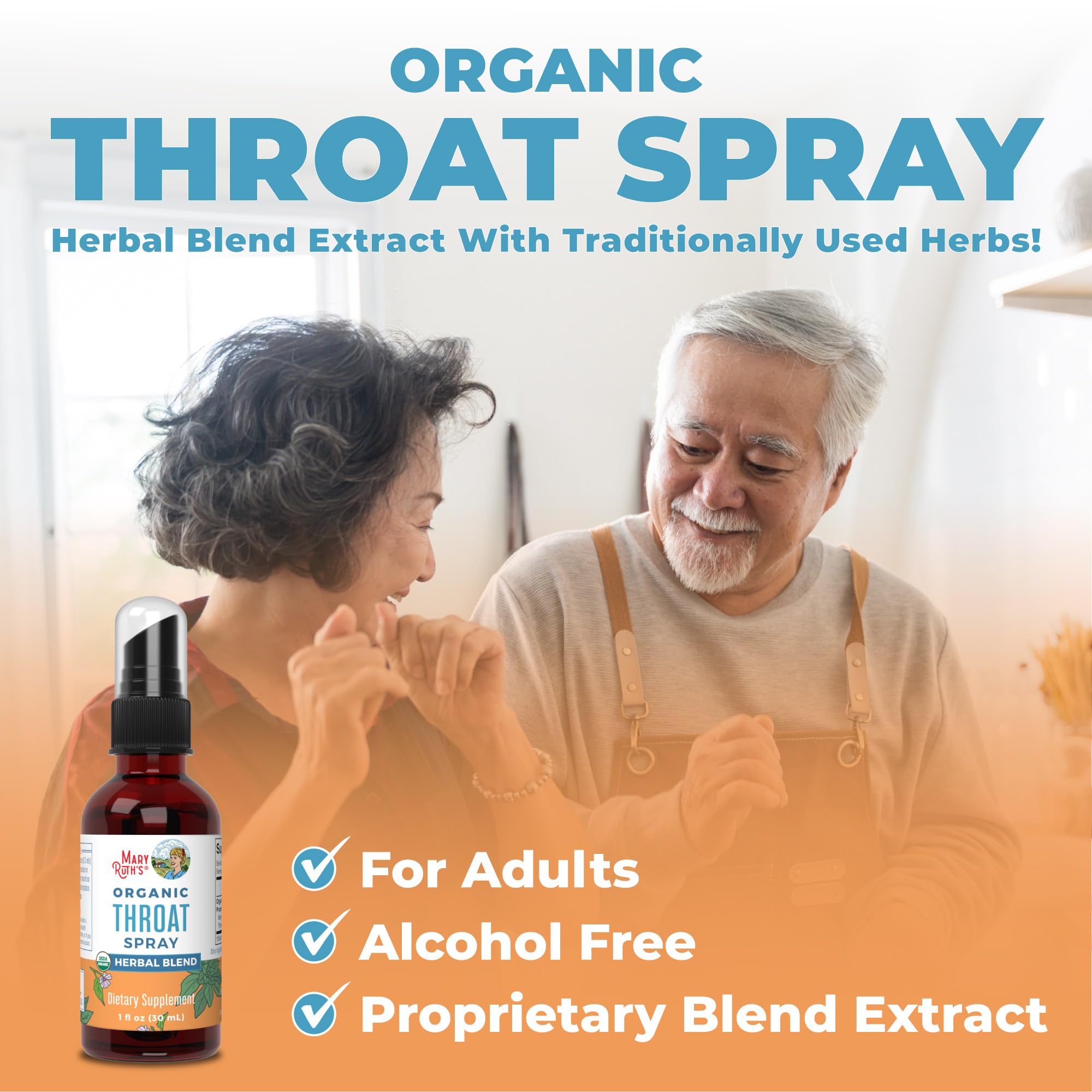 MaryRuth Organics USDA Organic Throat Spray with Mullein Leaf | Marshmallow Root & Licorice Root & Thyme Leaf | 4 Herbal Blend | Non-GMO | Vegan | Gluten Free | 1 Fl Oz | Up to 100 Servings MARYRUTH'S buy supplements canada