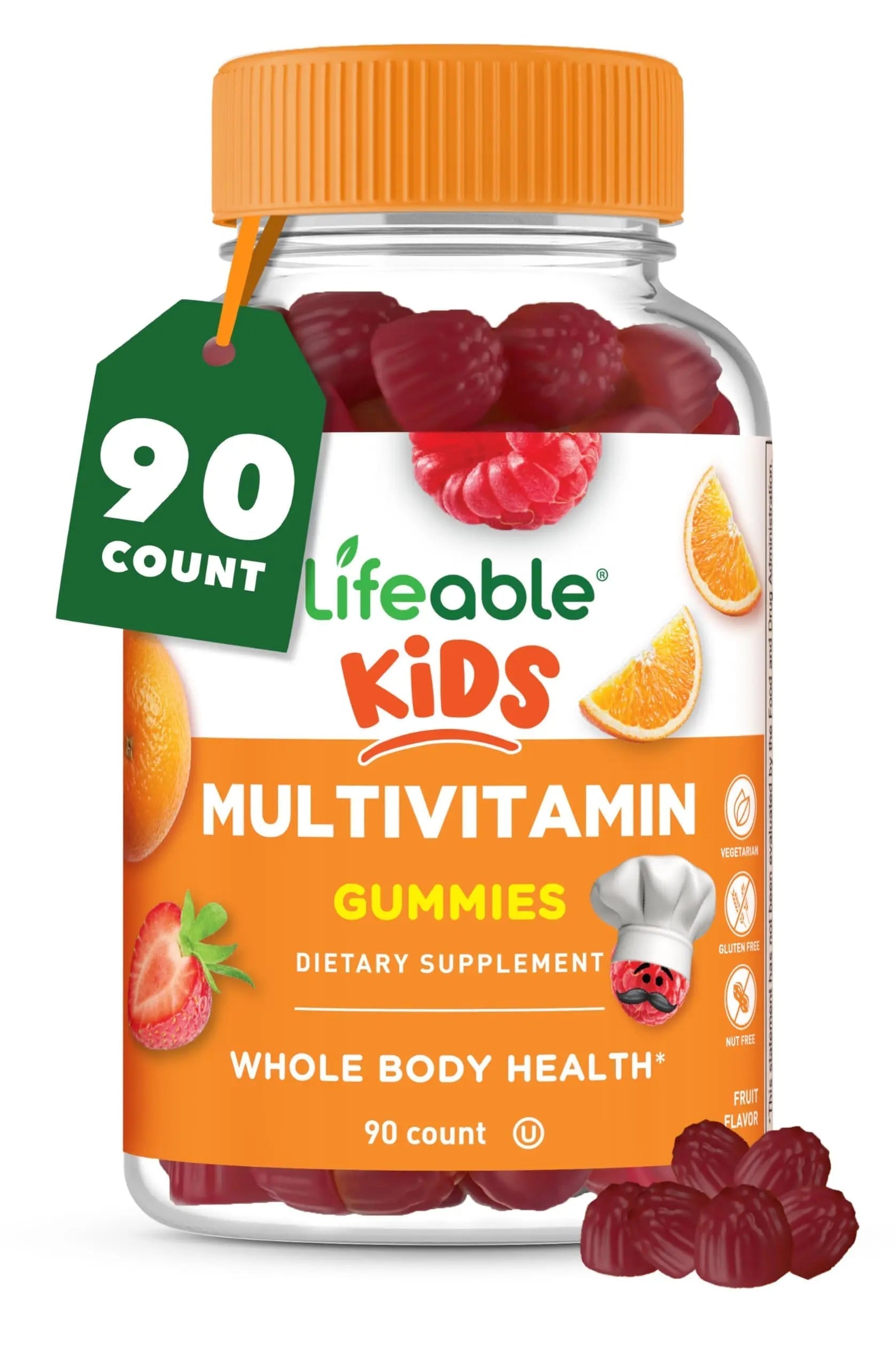 Lifeable Kids Multivitamin Gummies | Great Tasting Multivitamin for Kids | with Vitamins A, C, D, E, B6, B12, Zinc, Biotin Lifeable buy supplements canada