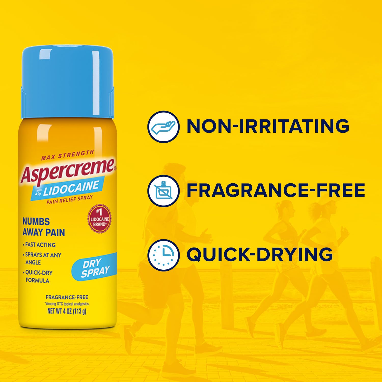 Aspercreme Lidocaine Dry Spray Soothes Aggravated Nerves, Numbing Topical Pain Relief Spray with Max-Strength 4% Lidocaine Sprays at Any Angle, 4 Oz. Aspercreme buy supplements canada