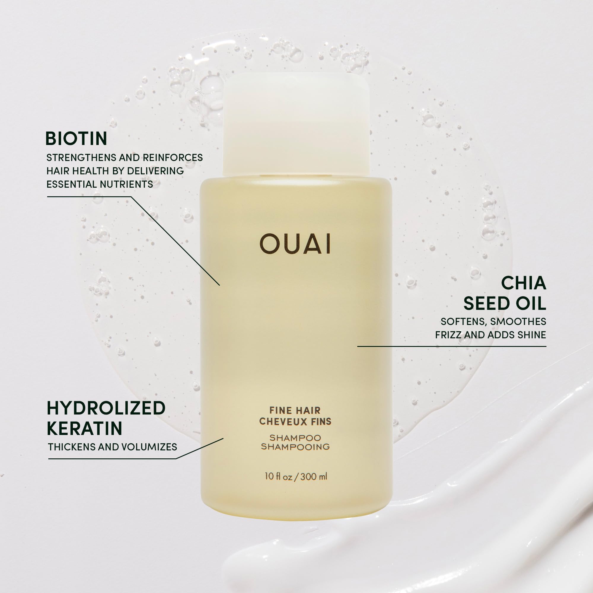 OUAI Fine Shampoo Travel Size - Volumizing Shampoo with Strengthening Keratin, Biotin & Chia Seed Oil for Fine Hair - For Clean, Weightless Body - Paraben, Phthalate & Sulfate Free Hair Care (3 Fl Oz) OUAI buy supplements canada