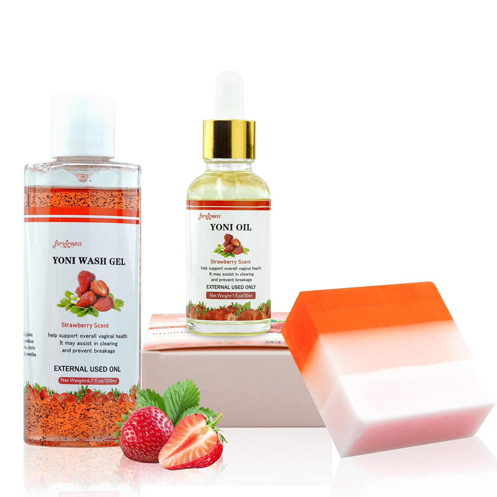Yoni Wash Yoni Oil Yoni Bar Soap for Women PH Balance, Strawberry Body Oil, Feminine Wash forvirness buy supplements canada