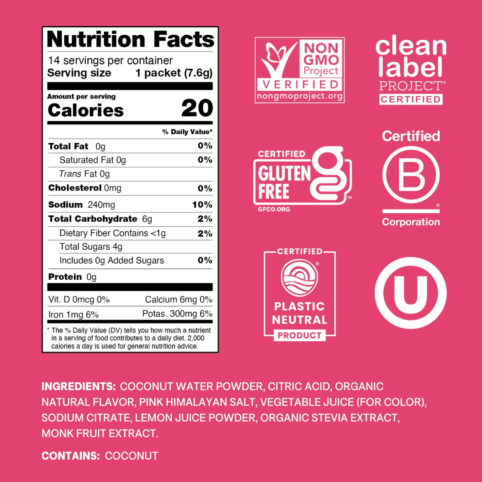 Cure Hydration | Plant-Based Electrolyte Drink Mix | No Added Sugar | FSA-HSA | Dehydration Relief Powder Made with Coconut Water | Non-GMO | Vegan | Pouch of 14 Packets - Tropical Punch Cure Hydration buy supplements canada