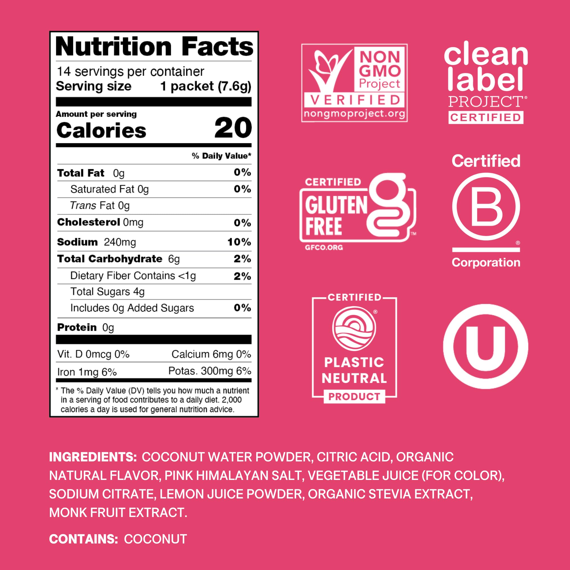 Cure Hydration | Plant-Based Electrolyte Drink Mix | No Added Sugar | FSA-HSA | Dehydration Relief Powder Made with Coconut Water | Non-GMO | Vegan | Pouch of 14 Packets - Tropical Punch Cure Hydration buy supplements canada