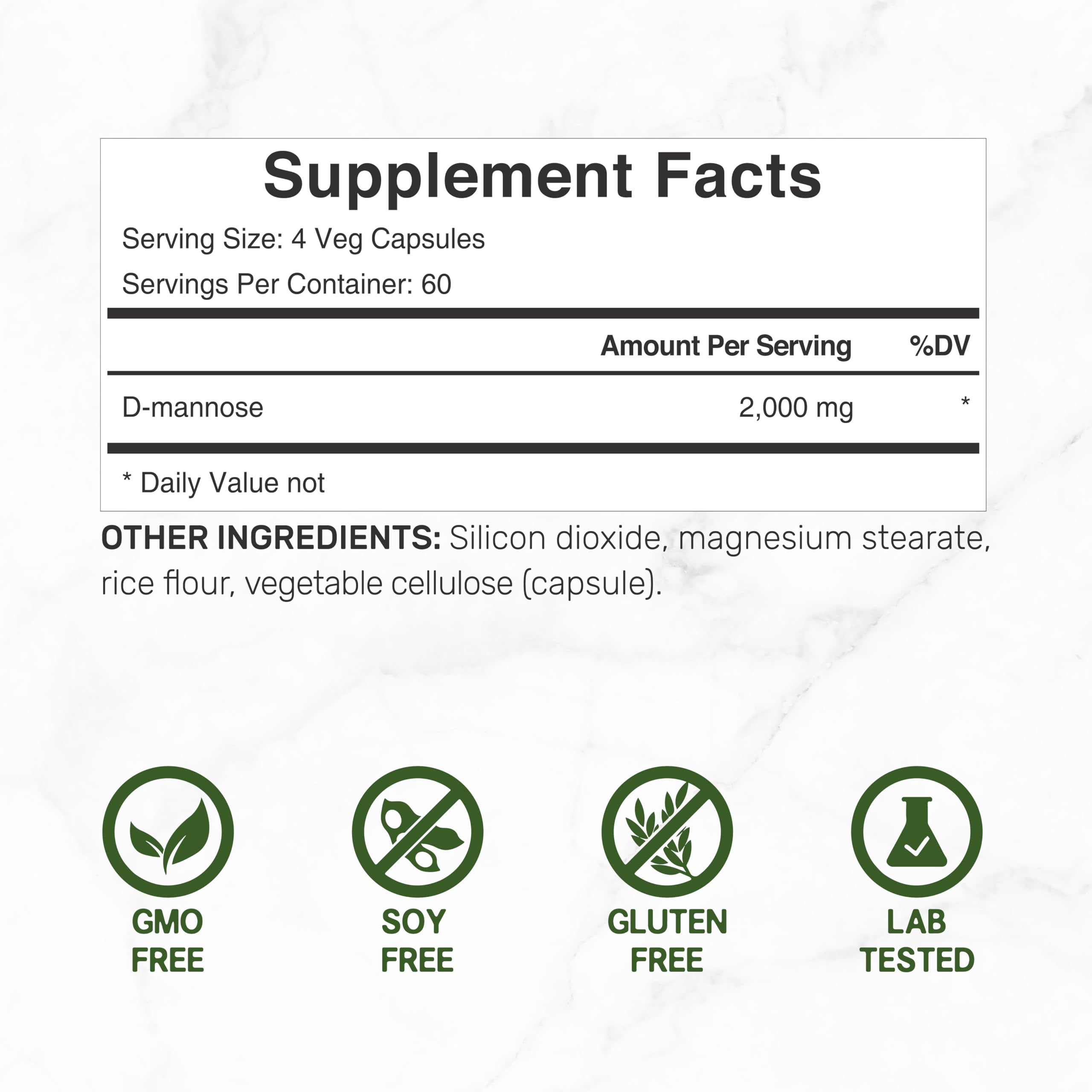 DEAL SUPPLEMENT D Mannose 500mg Capsules (2,000mg Per Serving), 240 Veggie Pills – Fast Acting Water-Soluble Form – Extra Strength Urinary Tract (UTI) Health Support – Non-GMO, Vegan Friendly DEAL SUPPLEMENT buy supplements canada