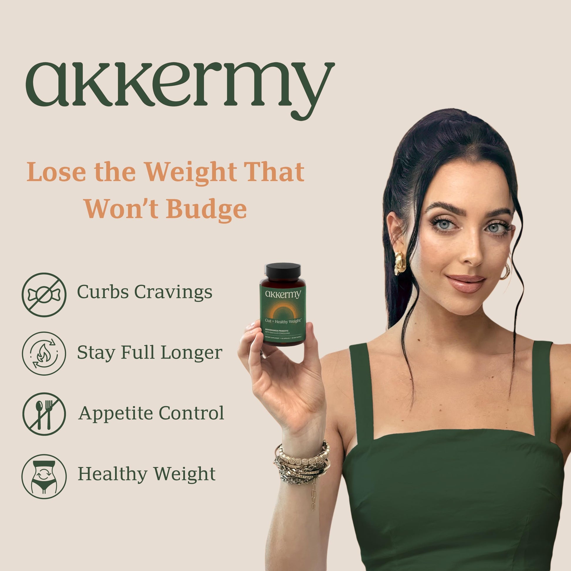 Akkermansia Probiotic for Appetite Suppressant & Craving Control | Increases GLP-1 for Weight Loss | 60 Day Supply | Made in USA | Bacillus Coagulans, B2, D3 & Chromium | SIBO Friendly, Vegan Akkermy buy supplements canada