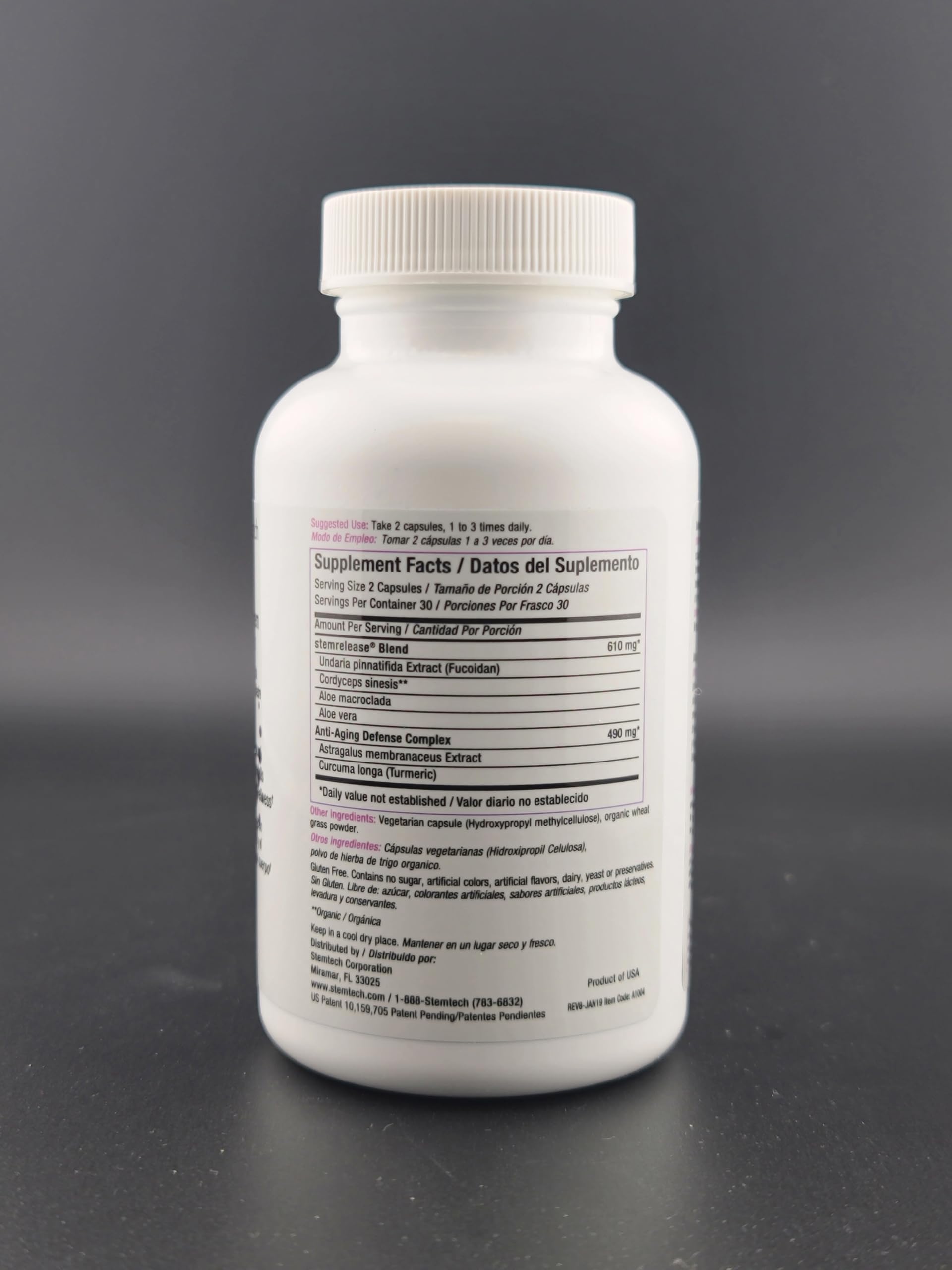 Stemtech Stemrelease3™ Cutting-Edge Stem Cell Nutrition for Natural Renewal and Youthful Vitality, Exclusive Blend for Enhanced Telomere Health 60 Capsules (3 Pack) StemTech buy supplements canada