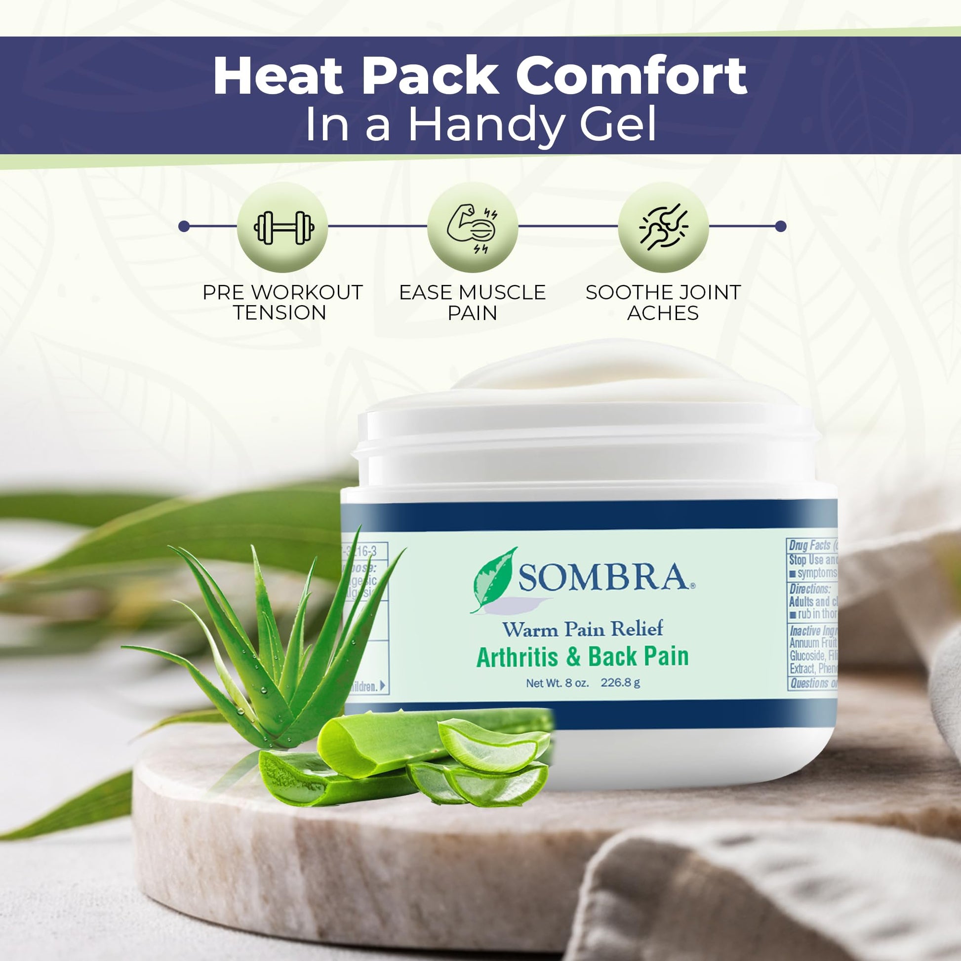 Sombra Warm Pain Relief Gel, Warm Relief for Arthritis and Chronic Pain Pre-Workout Muscle Rub Vegan Formula Free of Artificial Fragrances, Dyes, NSAIDs, Wax, Petroleum, Alcohol - 8oz (2 Pack) Sombra buy supplements canada
