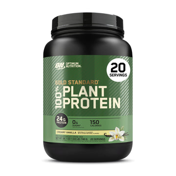 Optimum Nutrition Gold Standard 100% Plant Based Protein Powder, Gluten Free, Vegan Protein for Muscle Support and Recovery with Amino Acids - Creamy Vanilla, 20 Servings (Packaging May Vary) Optimum Nutrition buy supplements canada