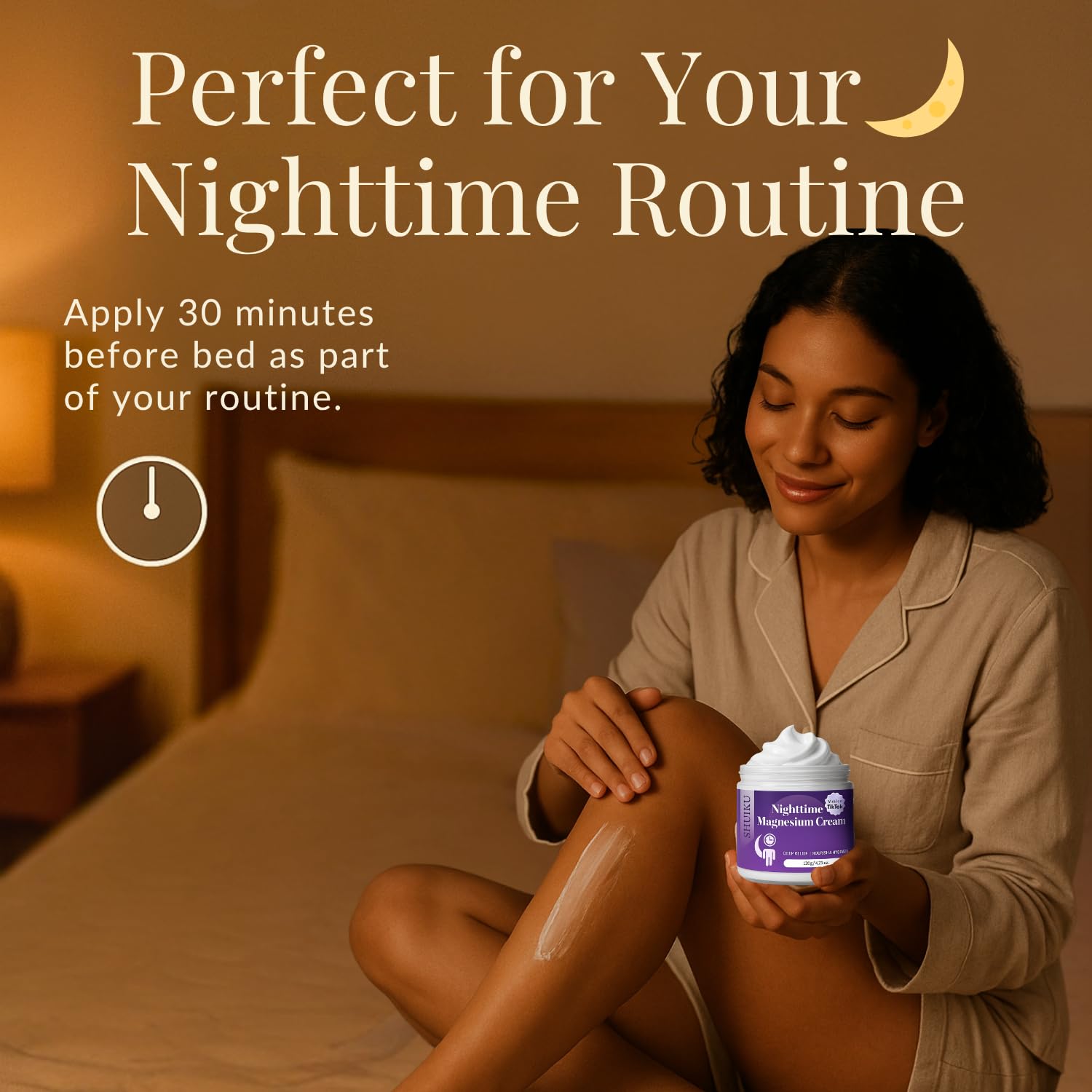 Magnesium Lotion for Sleep & Calm, Topical Magnesium Cream for Relaxation, Nightly Calm, Better Sleep, and for Leg Cramps & Pain SHUIKU buy supplements canada
