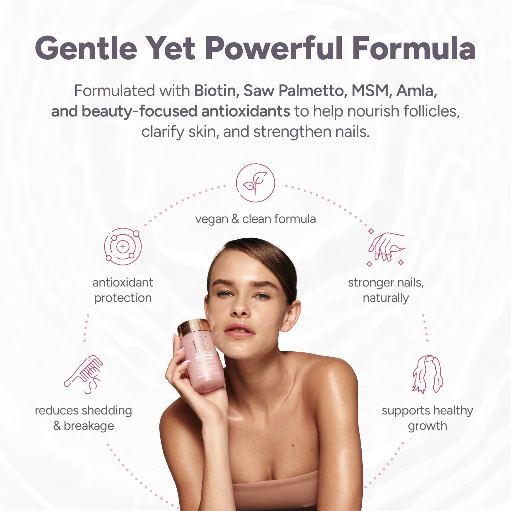 Halo Beauty Hair Skin & Nails Supplement | Thicker Hair Growth, Radiant Skin & Strong Nails Support with Biotin, Saw Palmetto & Phytoceramides | Vegan Capsules | Made in USA | 1-Month Supply Halo Beauty buy supplements canada
