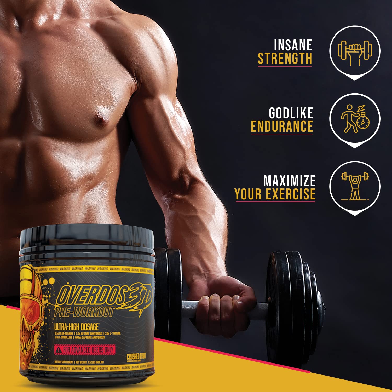 OVERDOS3D Pre-Workout Powder | Ultra-High Dosage | for Advanced Users ONLY Heath Secret buy supplements canada