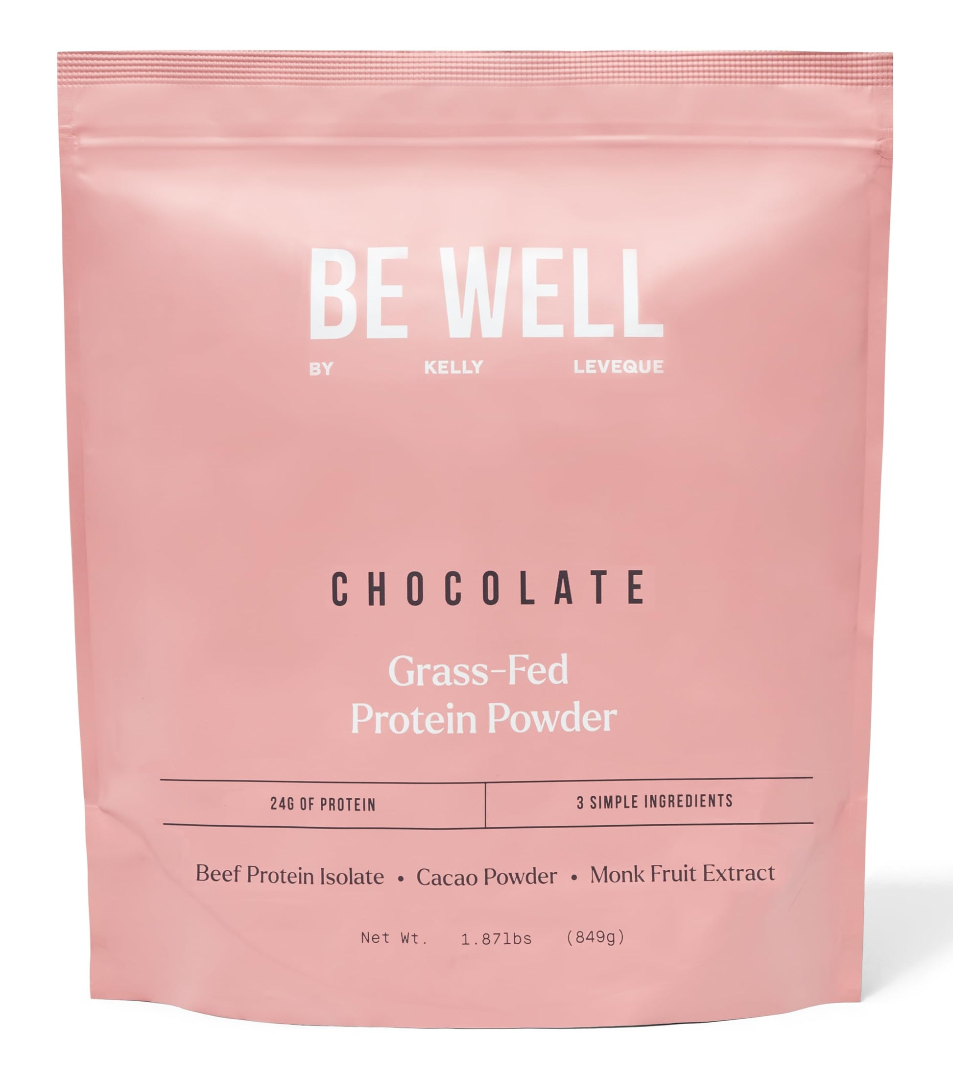 Be Well by Kelly Chocolate Grass-Fed Beef Protein Powder, 24G of Protein & 1G Net Carbs (3 Ingredients, 30 Servings) 9 Amino Acids + 3 BCAAs No Soy, No Dairy, Stevia-Free, No Sugar Added 1.87lb 849g Be Well by Kelly LeVeque buy supplements canada