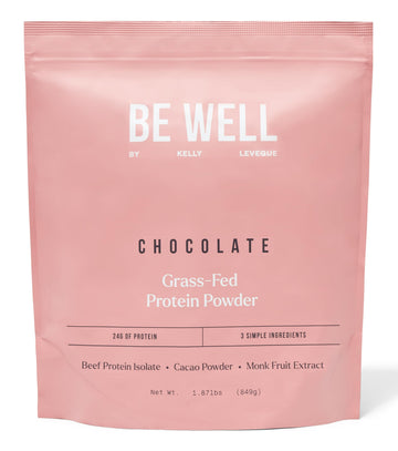 Be Well by Kelly Chocolate Grass-Fed Beef Protein Powder, 24G of Protein & 1G Net Carbs (3 Ingredients, 30 Servings) 9 Amino Acids + 3 BCAAs No Soy, No Dairy, Stevia-Free, No Sugar Added 1.87lb 849g Be Well by Kelly LeVeque buy supplements canada