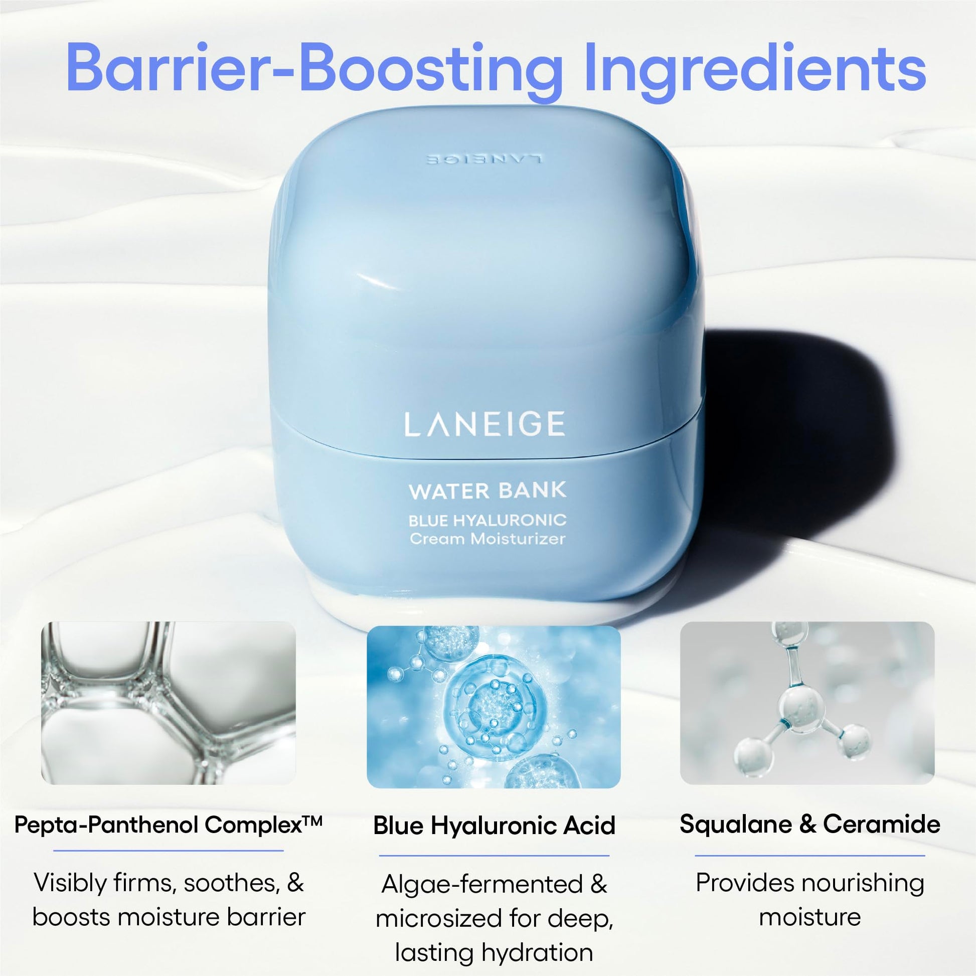 LANEIGE Water Bank Blue Hyaluronic Cream Moisturizer: Hydrating Korean Face Cream with Squalane & Ceramide LANEIGE buy supplements canada