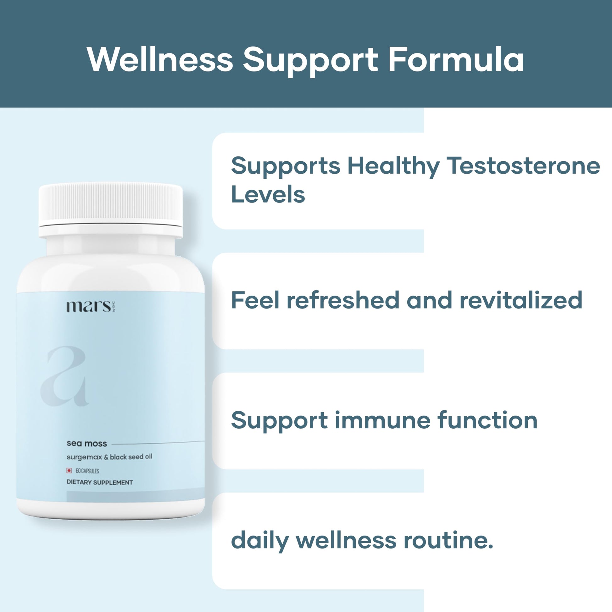 mars by GHC Mars Surge Natural Sea Moss Caps (60N) | Packed with 84 Minerals | Powered with Black Seed Oil | | Overall Well Being - Pack of 1 mars by GHC buy supplements canada