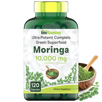 tnvitamins Moringa Capsules 10,000 mg - 120 Capsules | High Potency Moringa Leaf Extract Superfood Supplement for Energy tnvitamins buy supplements canada