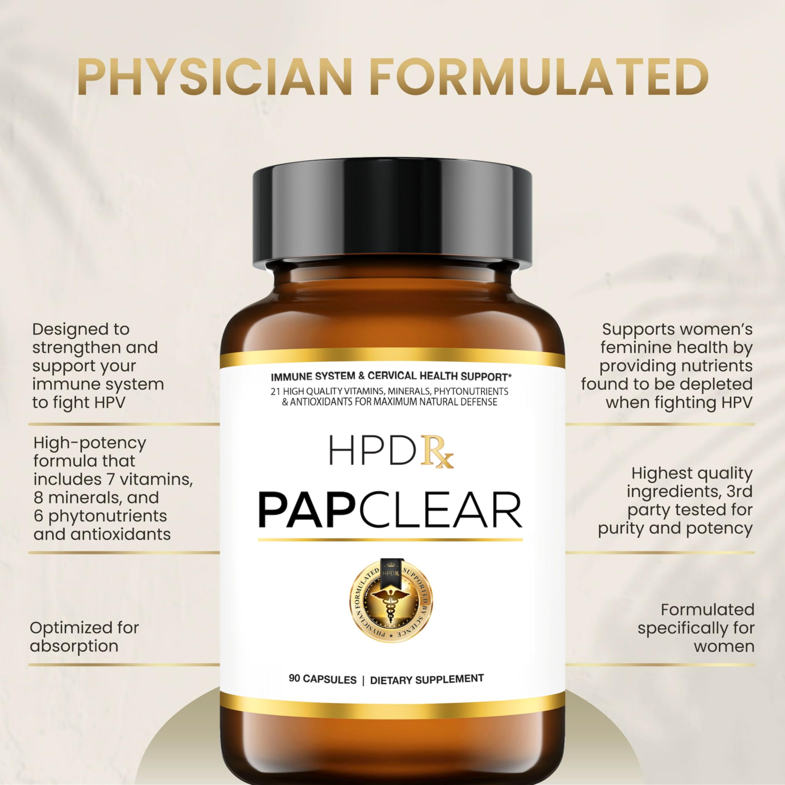 HPD Rx PAPCLEAR Physician Formulated | All Natural HPV Immune Support Supplement HPD Rx buy supplements canada