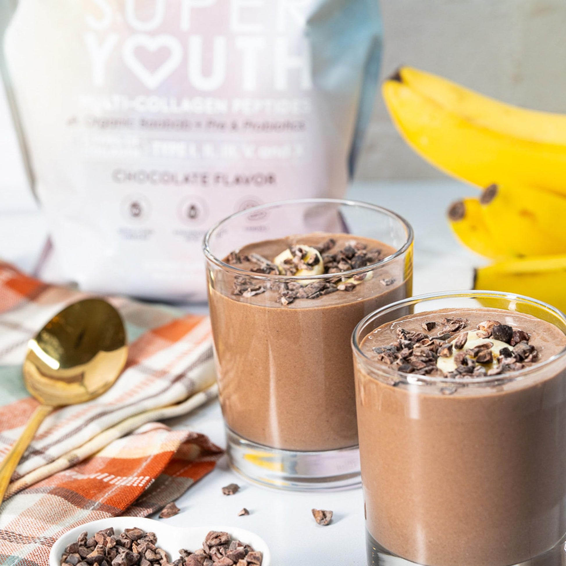 SkinnyFit Super Youth Chocolate Multi-Collagen Peptides + Probiotics, Baobab Fiber SkinnyFit buy supplements canada