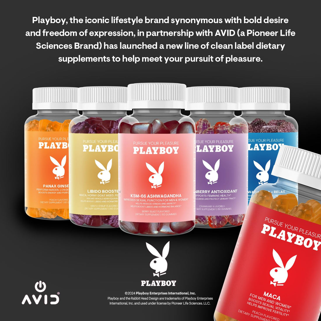 Playboy - Maca Root Gummies for Women and Men (60 Count - Peach Flavored) - Boost Sexual Vitality, Libido, Fertility - Supplement - 100% Natural, Vegan Non GMO - 4:1 Extract Maca Peruana Avid buy supplements canada