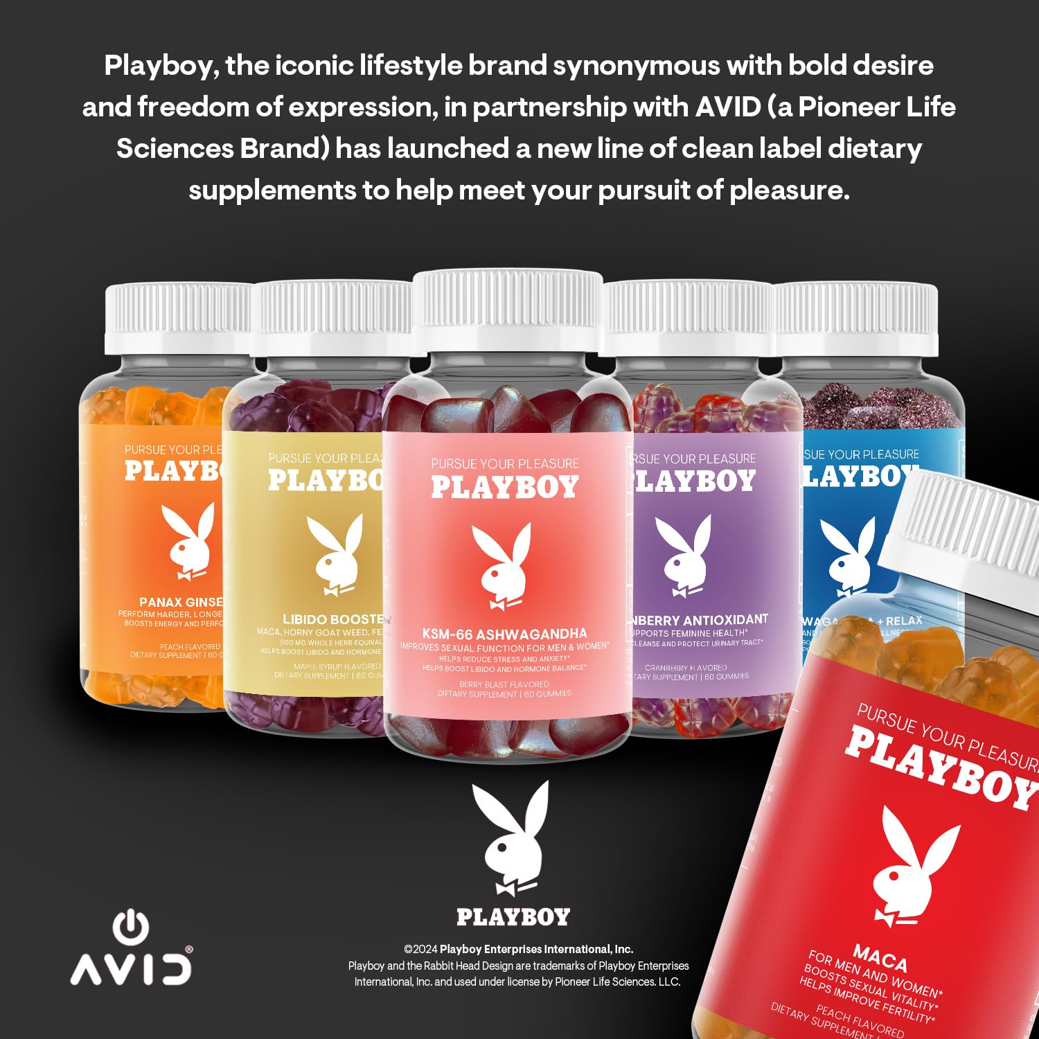 Playboy - Maca Root Gummies for Women and Men (60 Count - Peach Flavored) - Boost Sexual Vitality, Libido, Fertility - Supplement - 100% Natural, Vegan Non GMO - 4:1 Extract Maca Peruana Avid buy supplements canada