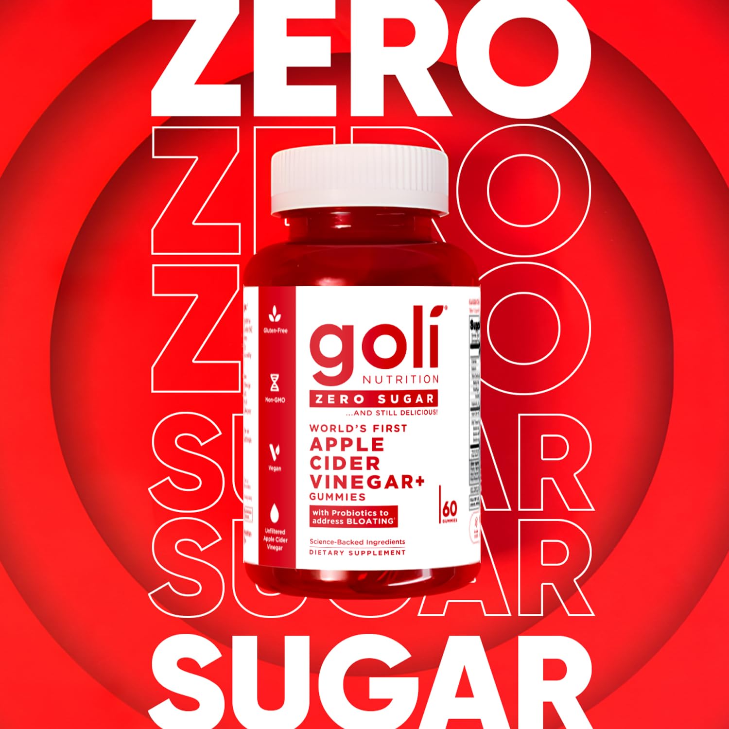 Goli Zero Sugar Apple Cider Vinegar Gummies - ACV with Vitamin B12 and Probiotics - No Sugar Alcohols - Vegan, Keto-Friendly, Gluten-Free Goli buy supplements canada