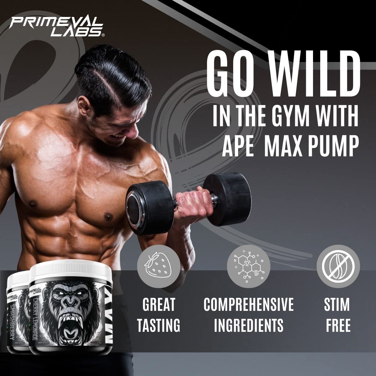 Primeval Labs ApeSh*t Max Pump Premium Pre-Workout | Muscle Pump & Vascularity Primeval Labs buy supplements canada