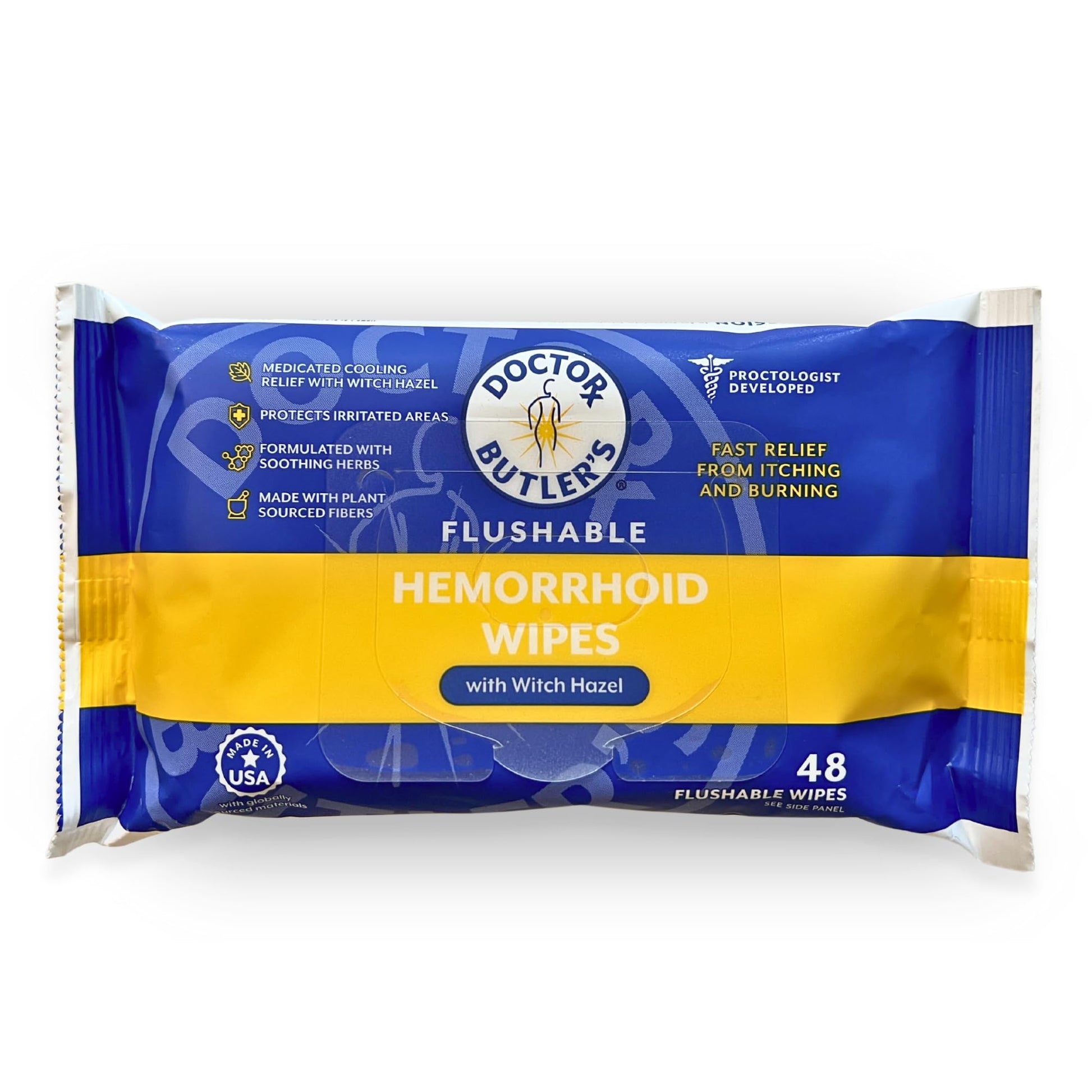 Doctor Butler's Flushable Hemorrhoid Wipes – Flushable Wipes with Witch Hazel to Soothe and Bring Relief from Discomfort Associated with Hemorrhoids (48 Wipes) Doctor Butler's buy supplements canada
