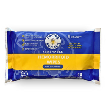 Doctor Butler's Flushable Hemorrhoid Wipes – Flushable Wipes with Witch Hazel to Soothe and Bring Relief from Discomfort Associated with Hemorrhoids (48 Wipes) Doctor Butler's buy supplements canada