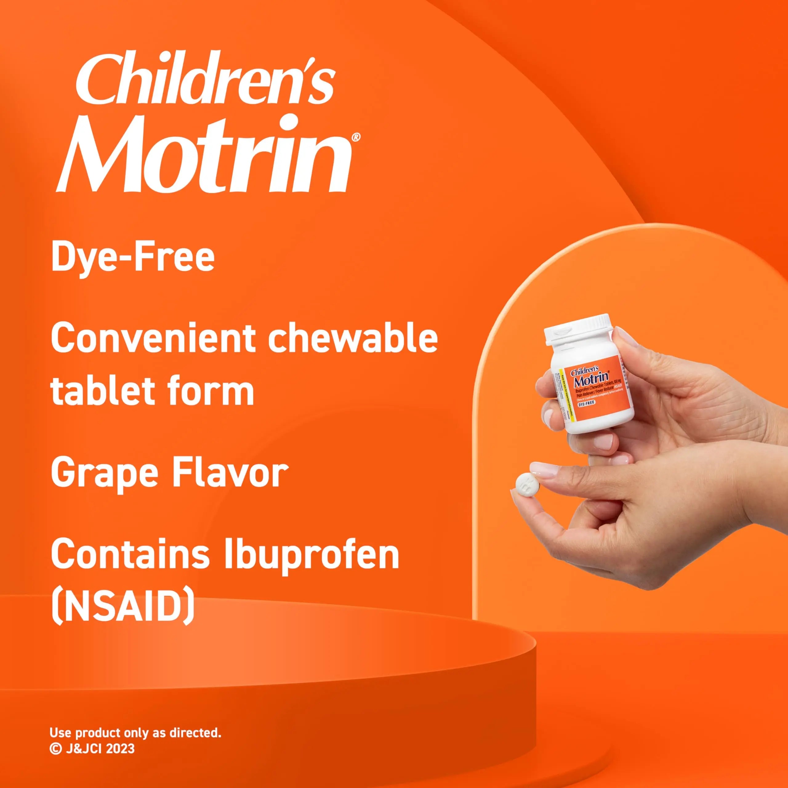 Motrin Children's Dye-Free Chewable Tablets with Ibuprofen, Kids' Fever Reducer & Pain Reliever for Sore Throat, Fever, Toothache & Pain Relief, Grape Flavor, 24 Count (Pack of 2) Motrin buy supplements canada