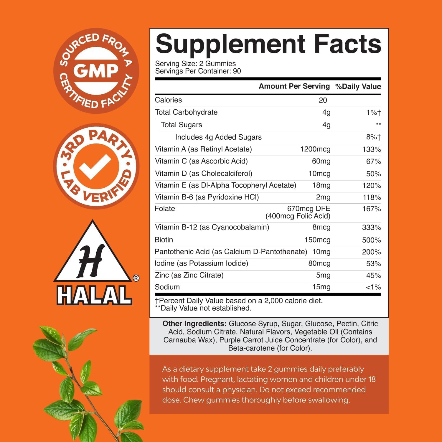 Potent Daily Multivitamin Gummies for Adults - Wellness Blend of Vitamin D A C E B12 Zinc and Biotin - Adult Vitamin Gummy for Energy and Immune Health Natures Craft buy supplements canada