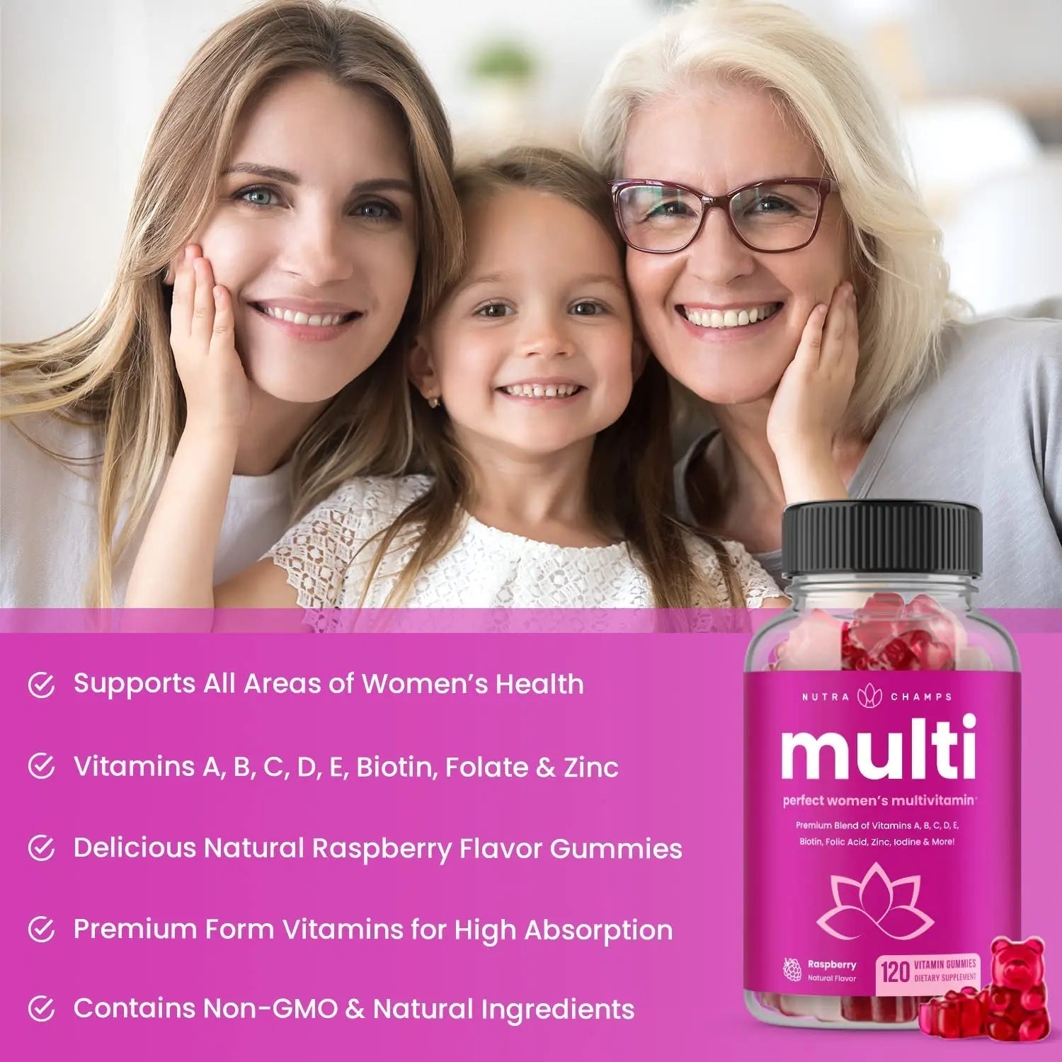 NutraChamps Biotin Gummies (2 Pack) and Womens Multivitamin Gummies (2 Pack) 4 Pack Bundle NutraChamps buy supplements canada