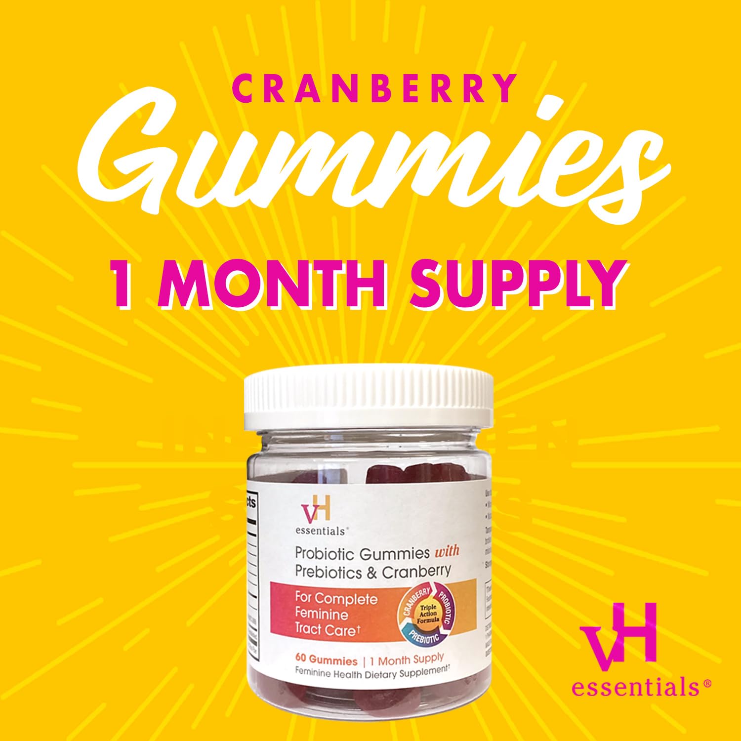 vH essentials Probiotic Gummies with Prebiotics & Cranberry, Concentrated Extract vH essentials buy supplements canada