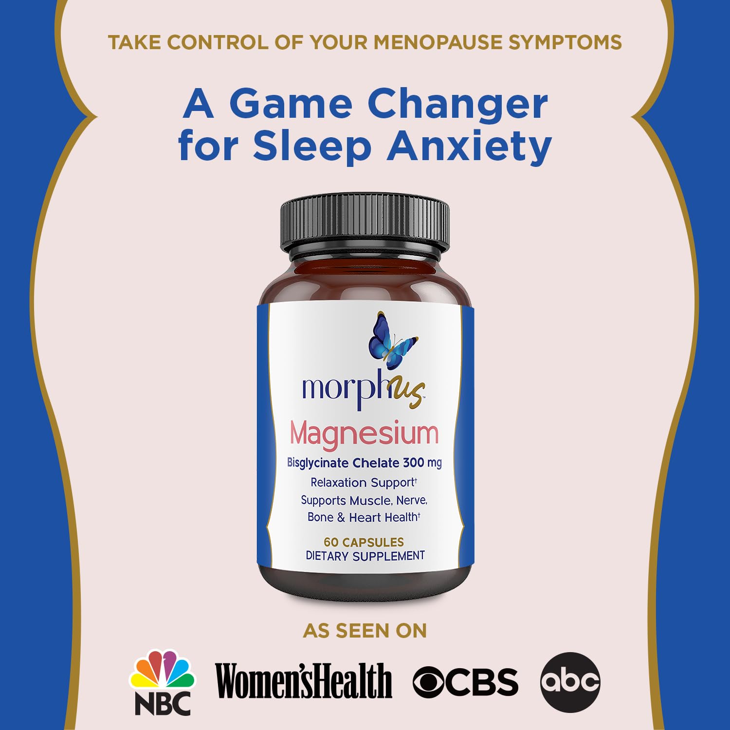 Morphus Magnesium Bisglycinate Chelate 300mg Supplement | 60 Capsules | Helps Women with Perimenopause & Menopause Symptoms | Restful Sleep, De-Stress, Relaxes Muscles & Nerves | Fast Absorption MORPHUS buy supplements canada