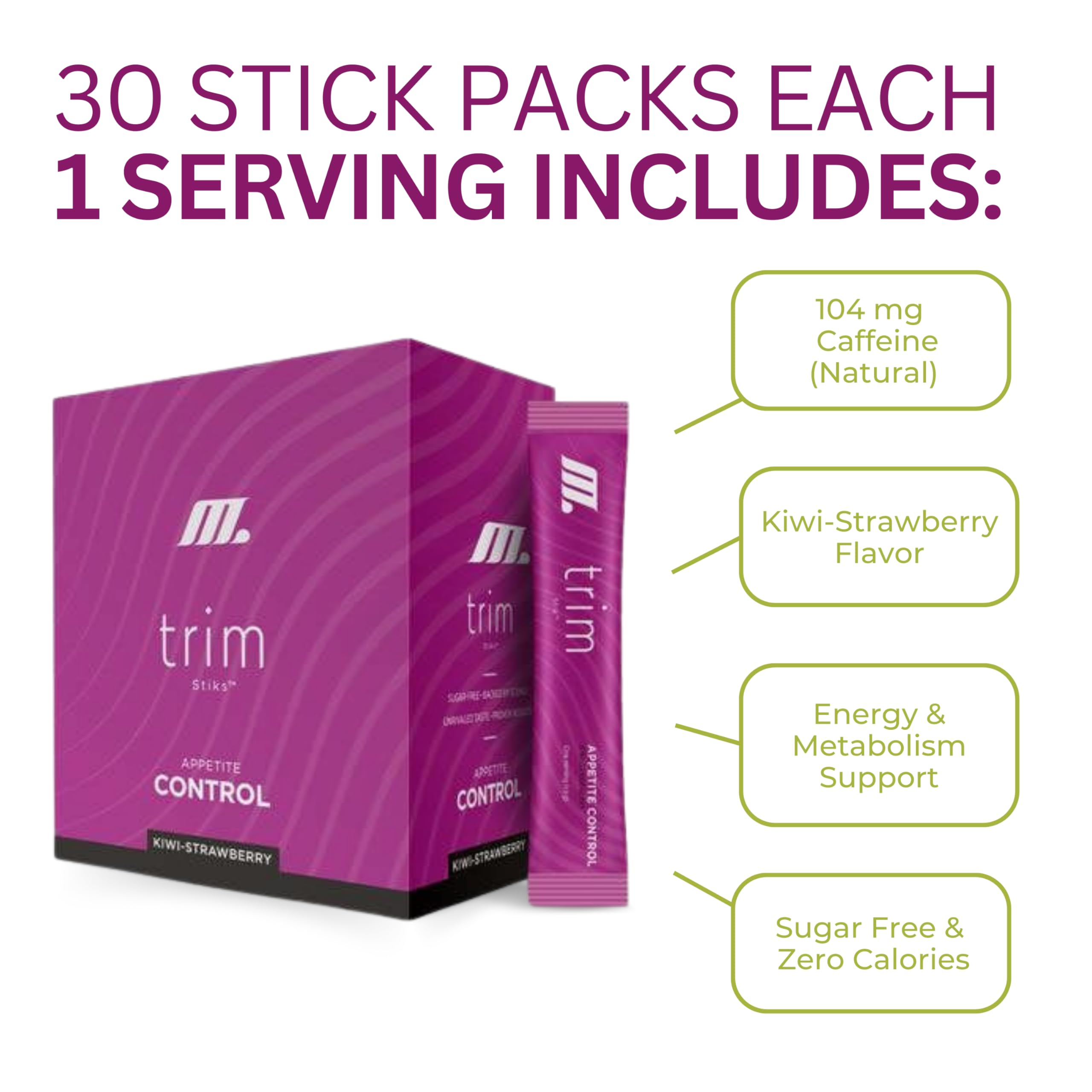 TRIM Stik, Appetite Control, Delicious Kiwi Strawberry beverage, low-calorie, 30 ct Youngevity buy supplements canada
