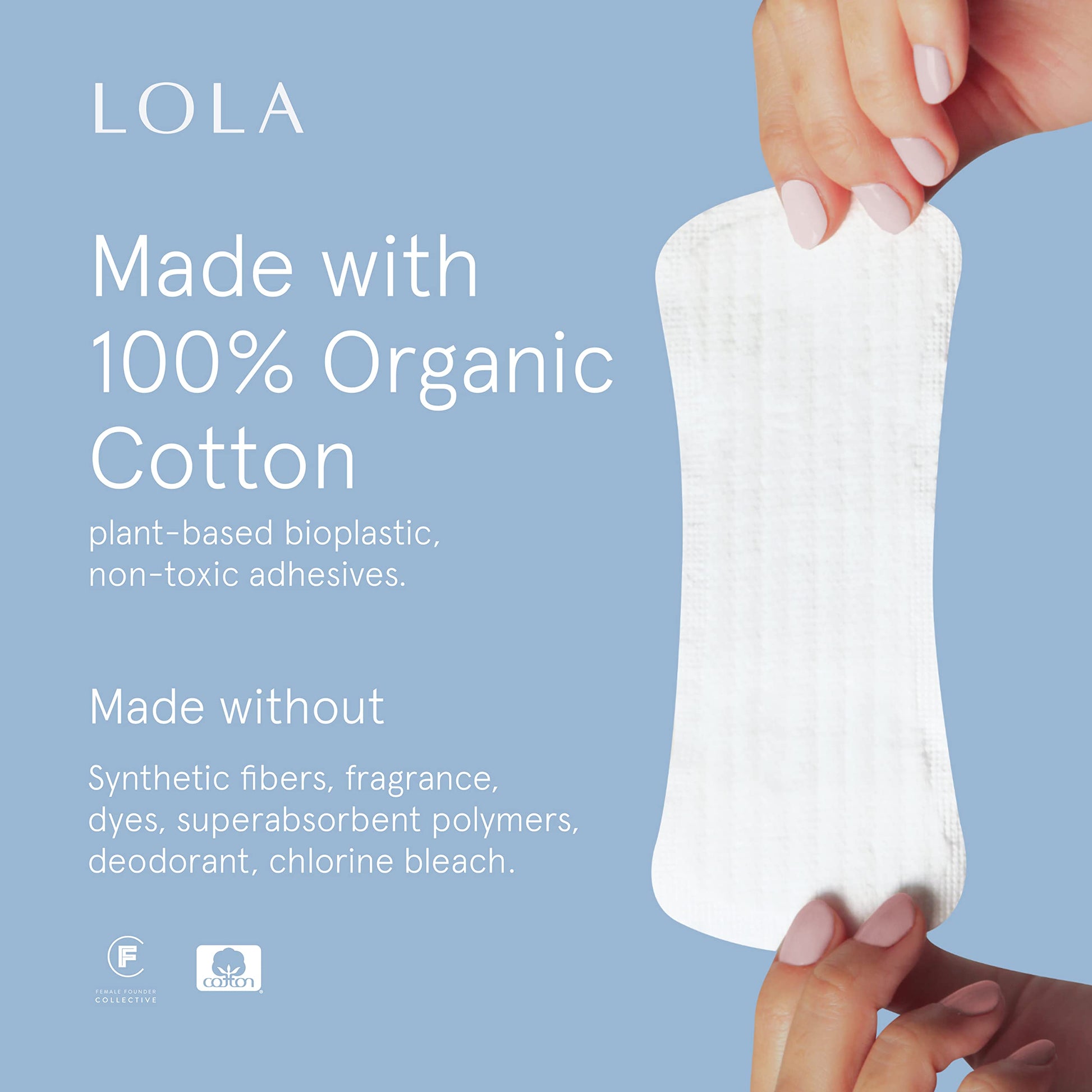 LOLA Ultra Thin Liners, 108 Count - Cotton Panty Liners for Women, Hypoallergenic Pads for Women LOLA buy supplements canada
