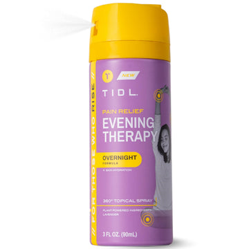 TIDL - Evening Therapy Pain Relief Spray - Fast-Acting Relief for Lower Back, Knee, Muscle & Joint Pain - Nighttime Relaxation & Skin Hydration - Lavender, Topical, Plant-Based Menthol (3oz, 1-Pack) TIDL buy supplements canada